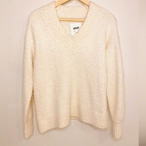 Aerie oversized Women's Cozy Cream V-Neck Sweater